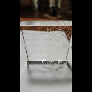 Crystal Paperweight for a Brother 3 inches tall x 3 inches wide